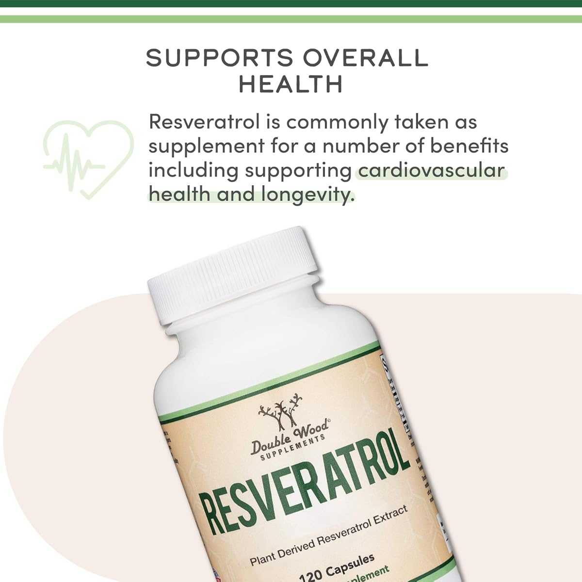 Doublewood Resveratrol Supplement - 500mg, 120 Vegan Capsules - Image 3