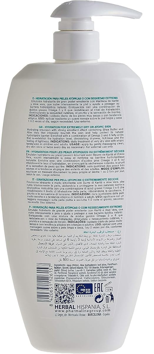 PharmaLine Atopic Body Milk with Shea Butter & Aloe Vera - 500ml - Image 2