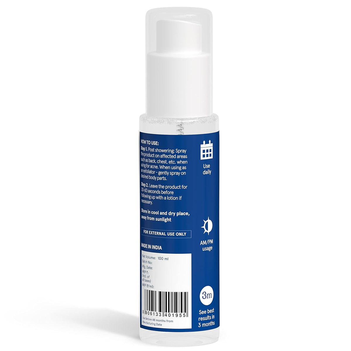 Be Bodywise 3% AHA BHA Back & Body Spray - 100ml - Image 2