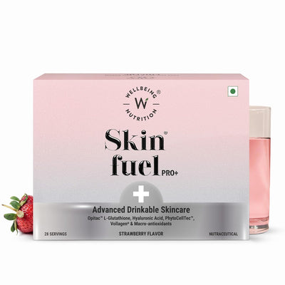 Wellbeing Nutrition Skin Fuel Pro+ - Glutathione, Strawberry Flavour, 28 Servings
