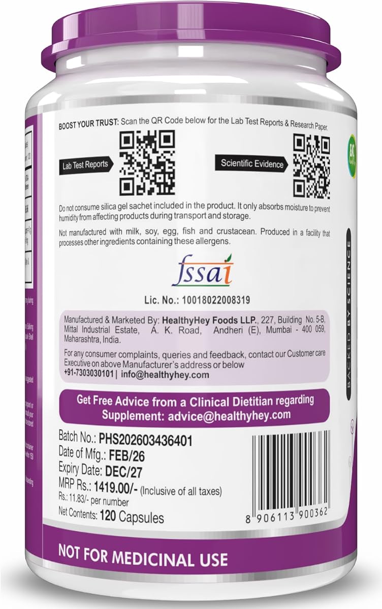 HealthyHey Vegan Vitamin D3 Capsules - Plant-Based, Non-GMO, 400 IU, 120 Count - Image 8