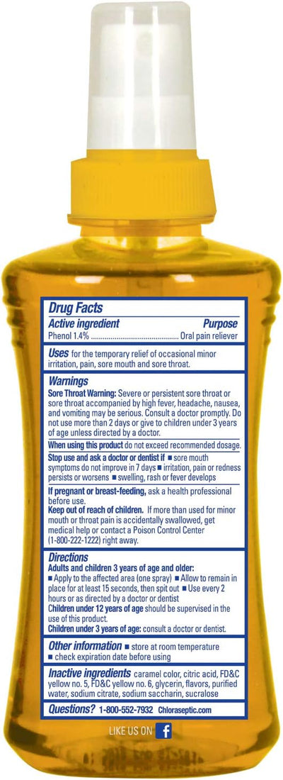 Chloraseptic Honey Lemon Sore Throat Spray, Liquid, 6 Fl Oz - Image 6