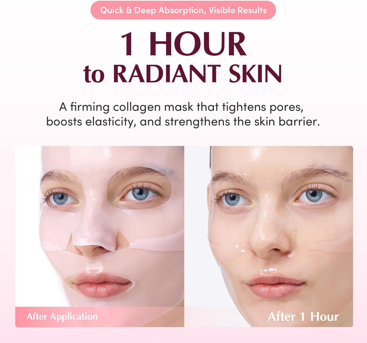 Eqqualberry Collagen Pore-Tight Up Hydrogel Mask - 4 Sheets, 30g Each - Image 3