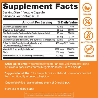 Dr Best Fully Active B Complex 30 Veggie Capsules - Vitamins & Minerals - Image 4