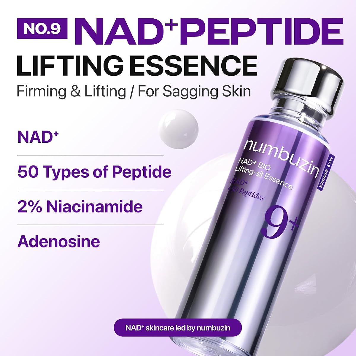 Numbuzin No.9 NAD+ Firming Essence - 50 Peptides - 50ml - Image 2