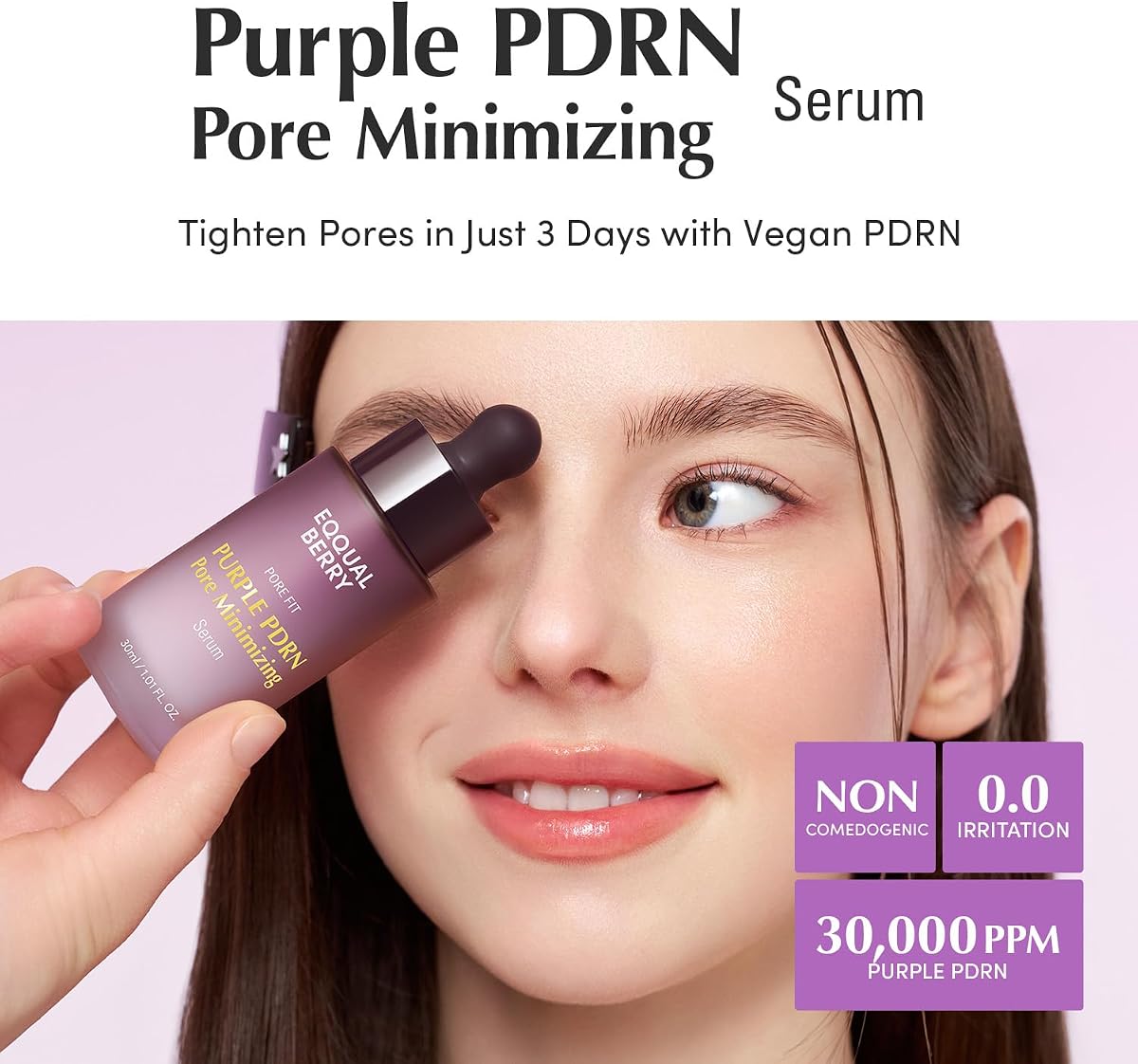 Eqqualberry Purple PDRN Serum - Vegan Collagen, Niacinamide & CICA, 30ml - Image 2