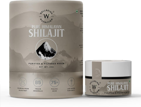 Wellbeing Nutrition Pure & Natural Himalayan Shilajit Original Resin 20g Pack of 2