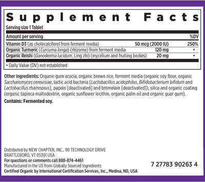 New Chapter Fermented Vitamin D3 - 60 Vegetarian Tablets - Image 8