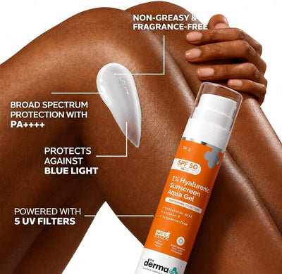 The Derma Co Hyaluronic Aqua Gel Sunscreen SPF 50 PA++++ - 50g - Image 2