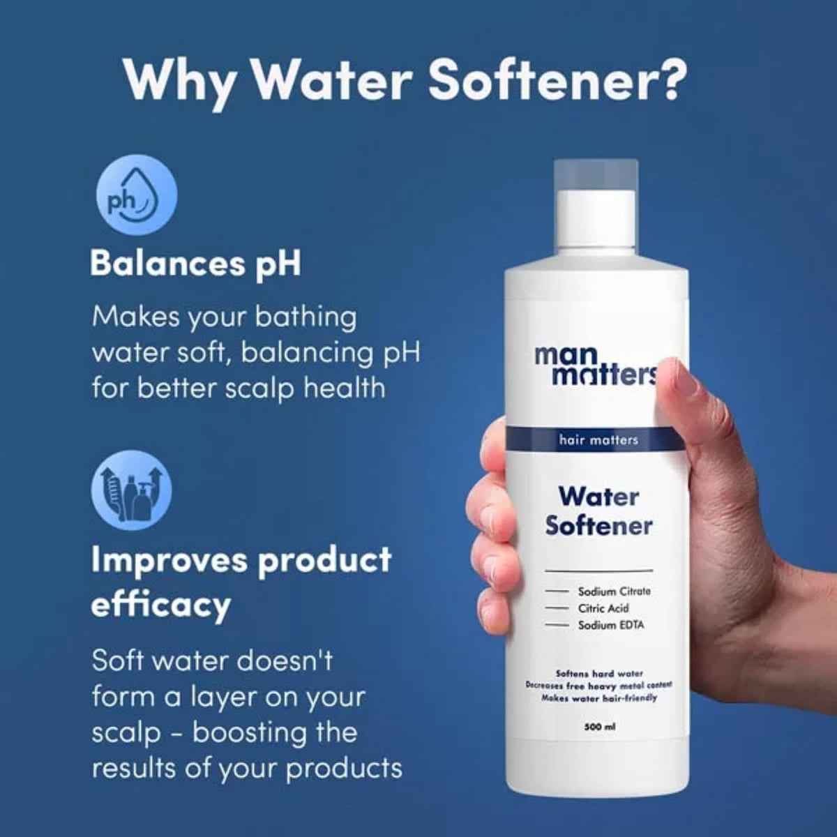 Man Matters Hair Treatment Water Softener Solution - 500ml - Image 3