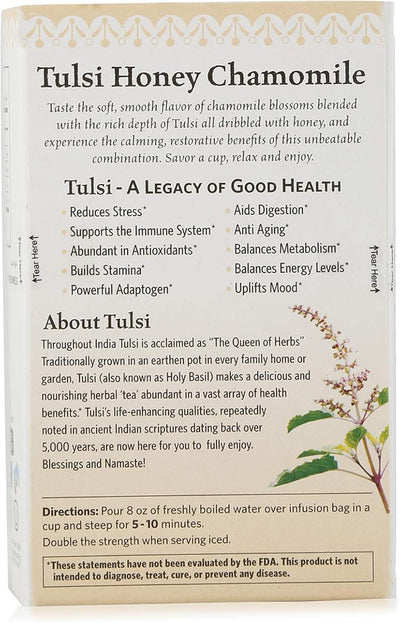 ORGANIC INDIA Tulsi Honey Chamomile Herbal Tea - 18 Infusion Bags - Image 2