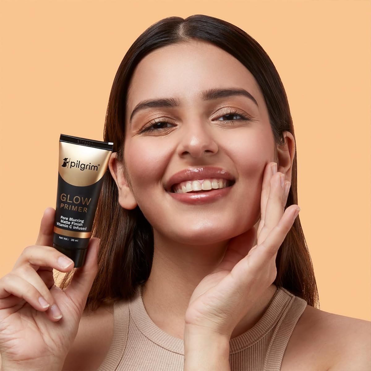 Pilgrim Glow Primer Gel-Based, Vit C+E Infused, Velvety Matte Finish - 30ml - Image 6