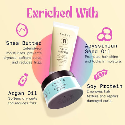 Arata Natural Curl Hair Styling Combo with Hair Gel & Hair Cream - Effortless Styling, 100ml Each - Image 7