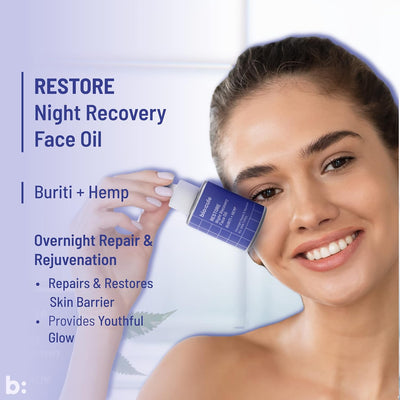 Biocule Restore Night Recovery Face Oil - Buriti + Hemp, 15ml - Image 5