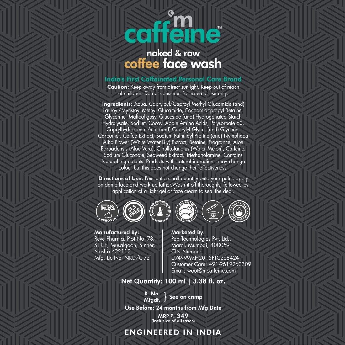 mCaffeine Naked & Raw Coffee Face Wash - 100ml - Image 5