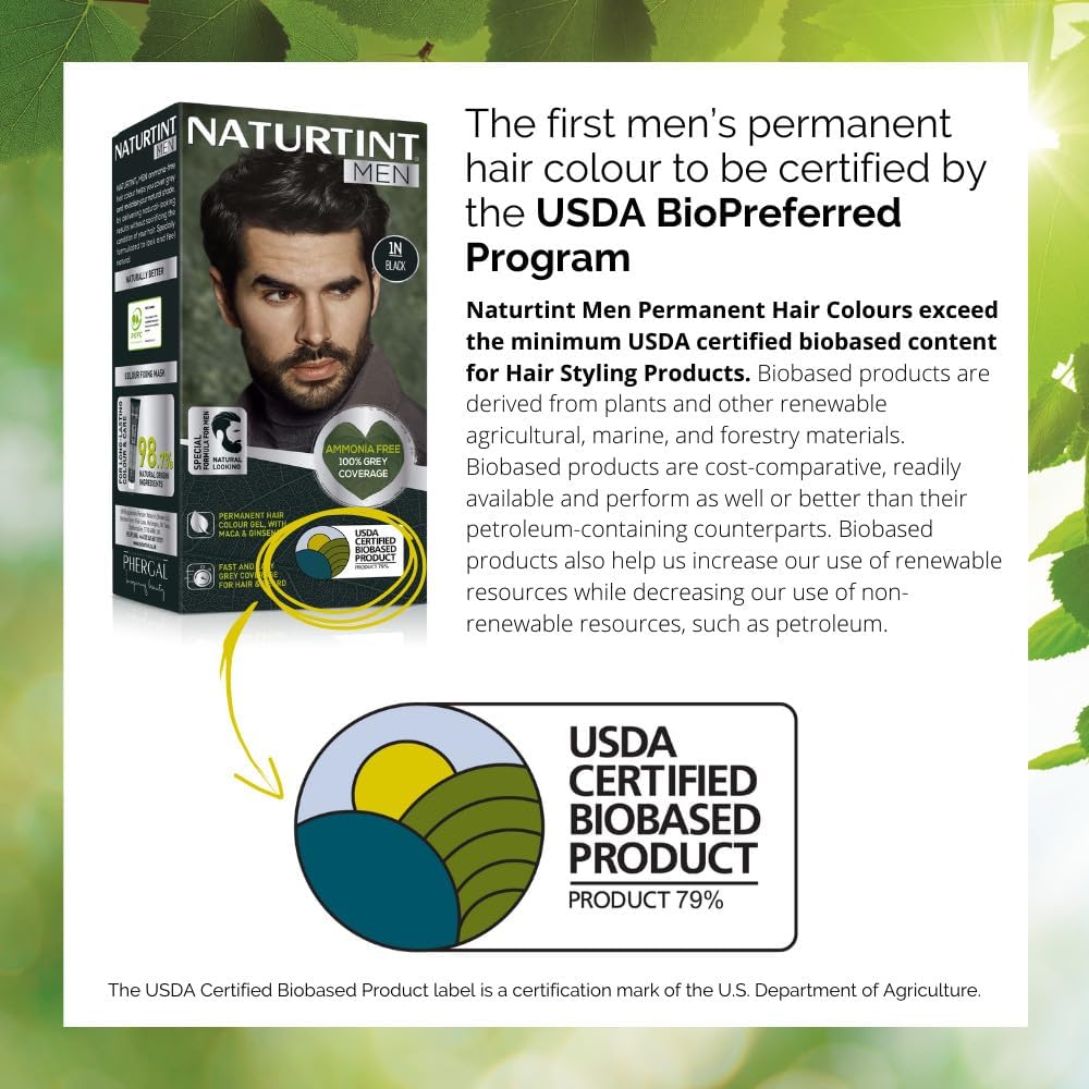 Naturtint Men Ammonia-Free Permanent Hair Colour Gel 1N Black - 170ml - Image 3