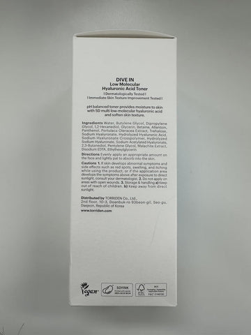 Torriden Dive in Toner 300ml (10.14 fl. oz.) | pH Balancing Facial Toning Water for Dry Skin | Hyaluronic Acid, Panthenol, Allantoin