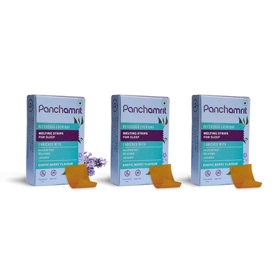 Panchamrit Oral Melting Strips for Sleep - Vitamins & Minerals, Pack of 3 (30 Strips Each)