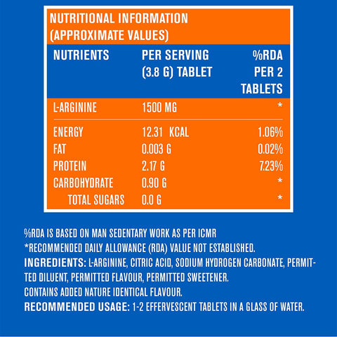 Fast & Up L-arginine - Boosts Stamina & Nitric Oxide - Orange