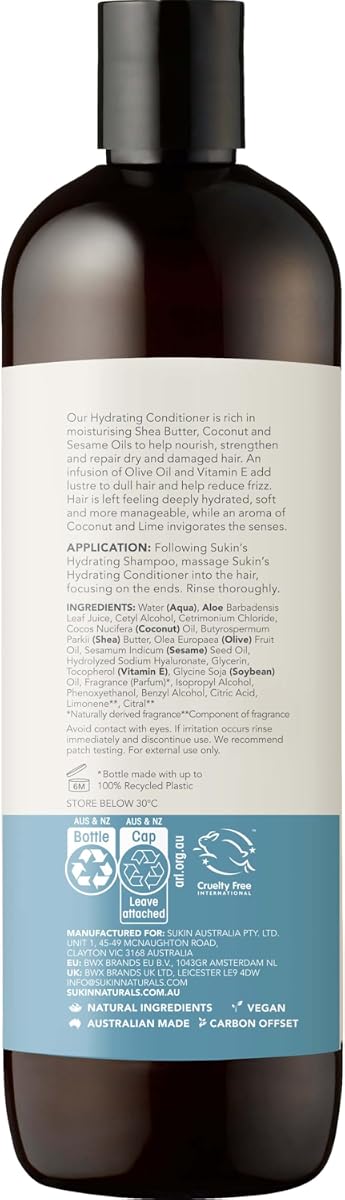 Sukin Hydrating Conditioner with Shea Butter & Oils, 500ml - Image 3