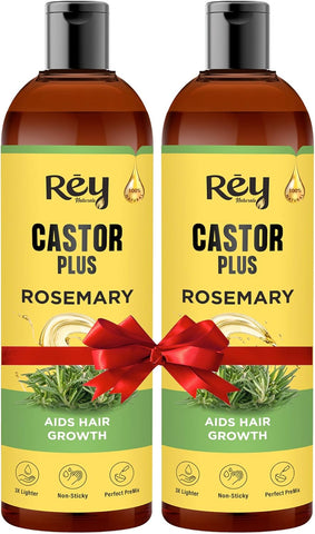 Rey Naturals Cold Pressed Castor Oil plus Rosemary Essential Oil 200 ml 2