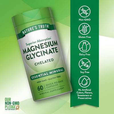 Nature's Truth Magnesium Glycinate Capsules - 200mg, Chelated, 60 Count - Image 3