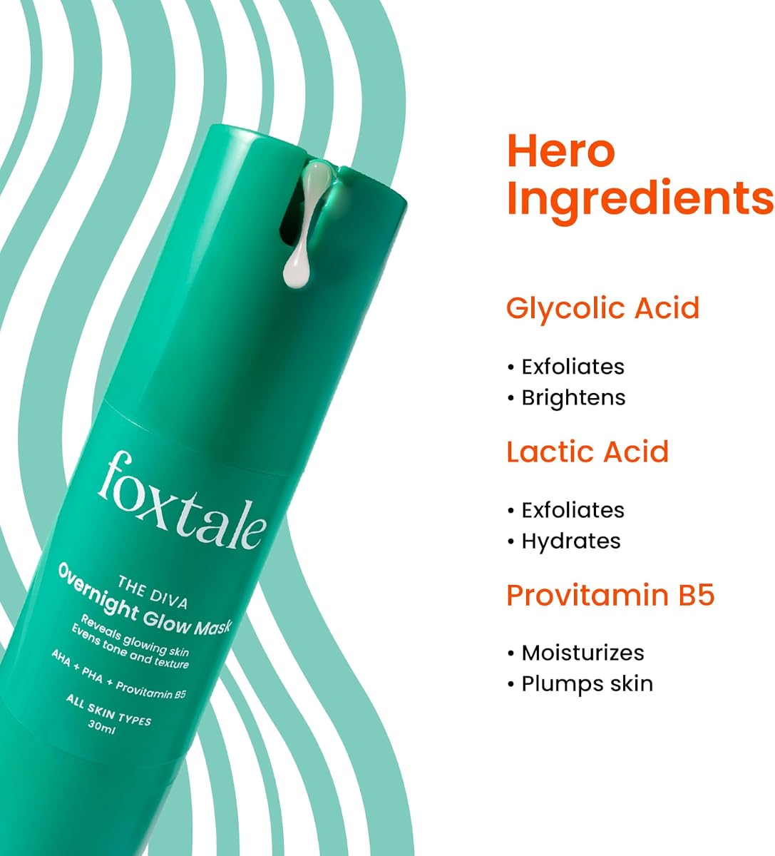 Foxtale Overnight Glow Mask with AHAs and PHAs - 30ml - Image 3