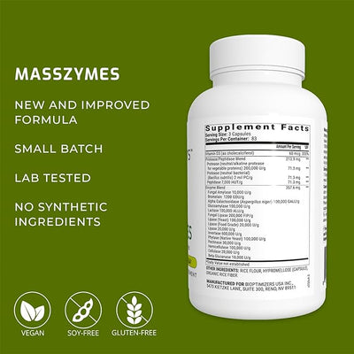 BiOptimizers MassZymes Advanced Enzyme Formula - Gut Health Capsules - Image 4