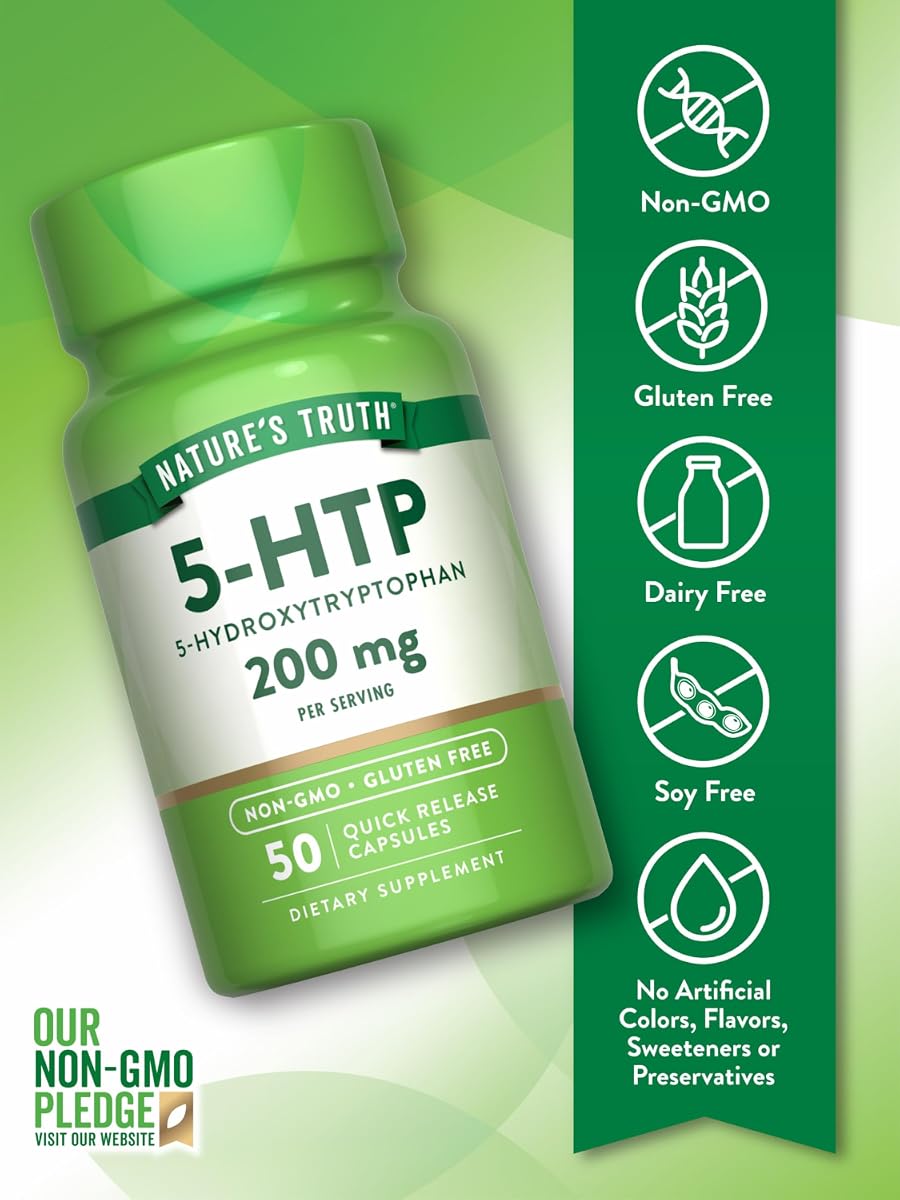 Nature's Truth 5HTP Supplement - 200mg Quick-Release Capsules, 50 Count - Image 3