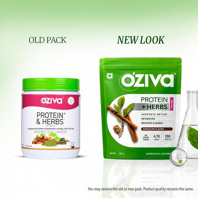 Oziva Protein & Herbs for Men - Chocolate Flavour, 500g - Image 2
