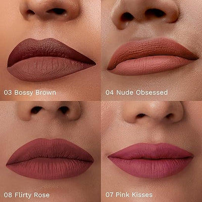 Pilgrim Mini Liquid Lipstick Pack - Nude Temptation, 4 x 4ml - Image 3