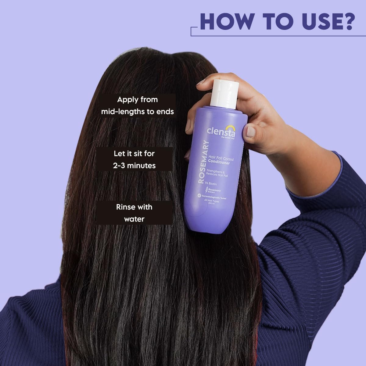 Clensta Rosemary Hair Fall Control Conditioner - 250ml - Image 5