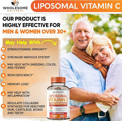 Wholesome Wellness Liposomal Vitamin C Capsules 200