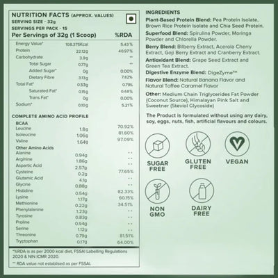 Wellbeing Nutrition Organic Vegan Plant Protein Isolate Powder - British Banoffee Pie Flavour, 500g - Image 4