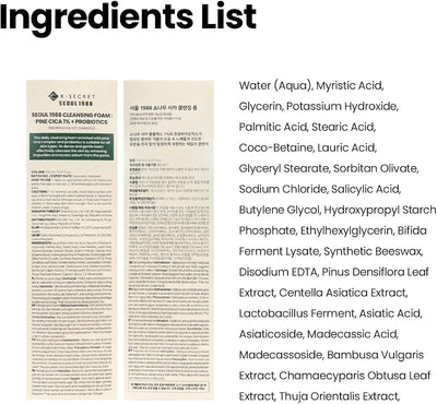 K-SECRET SEOUL 1988 Cleansing Foam with Pine Cica & Probiotics, 150ml - Image 8