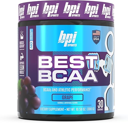 BPI Best BCAA Powder, Grape Flavour, 30 Servings - 300g