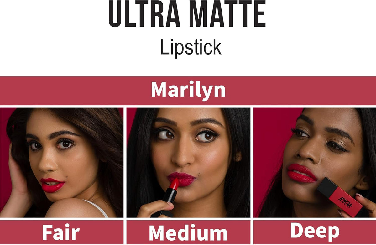 Nykaa Ultra Matte Lipstick Marilyn 10 - Rich Colour, 4.2g - Image 4