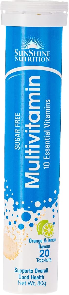 Sunshine Nutrition Multivitamin Effervescent Tablets - Orange Lemon, 20 Count - Image 2