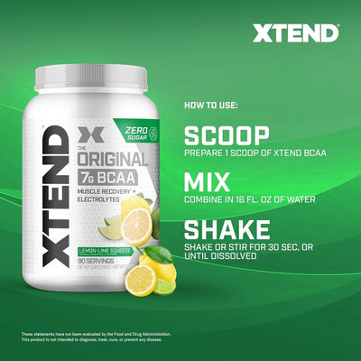 XTEND Original BCAA Powder Lemon Lime - 90 Servings - Image 6