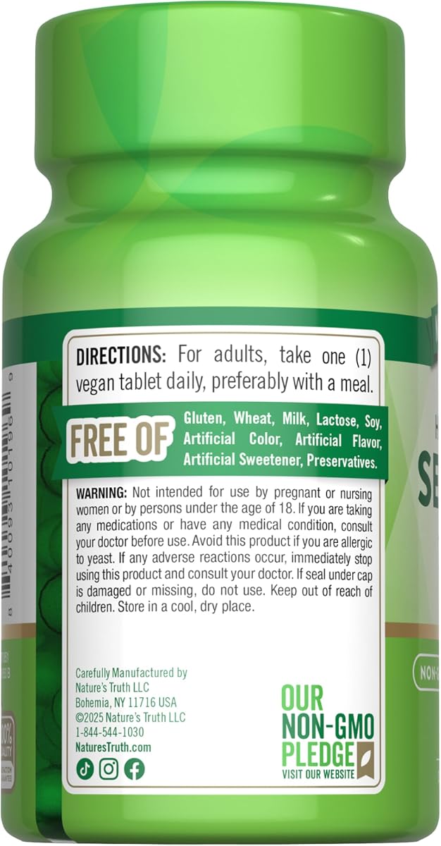 Nature's Truth Selenium 200mcg - 100 Tablets - Image 7