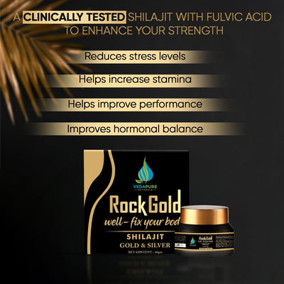 Vedapure ROCK GOLD Pure Ayurvedic Shilajit Resin - 30g
