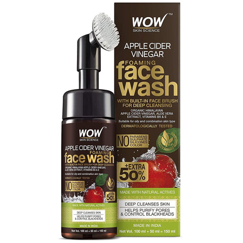 Wow Skin Science Apple Cider Vinegar Foaming Face Wash 150ml Pack Of 2