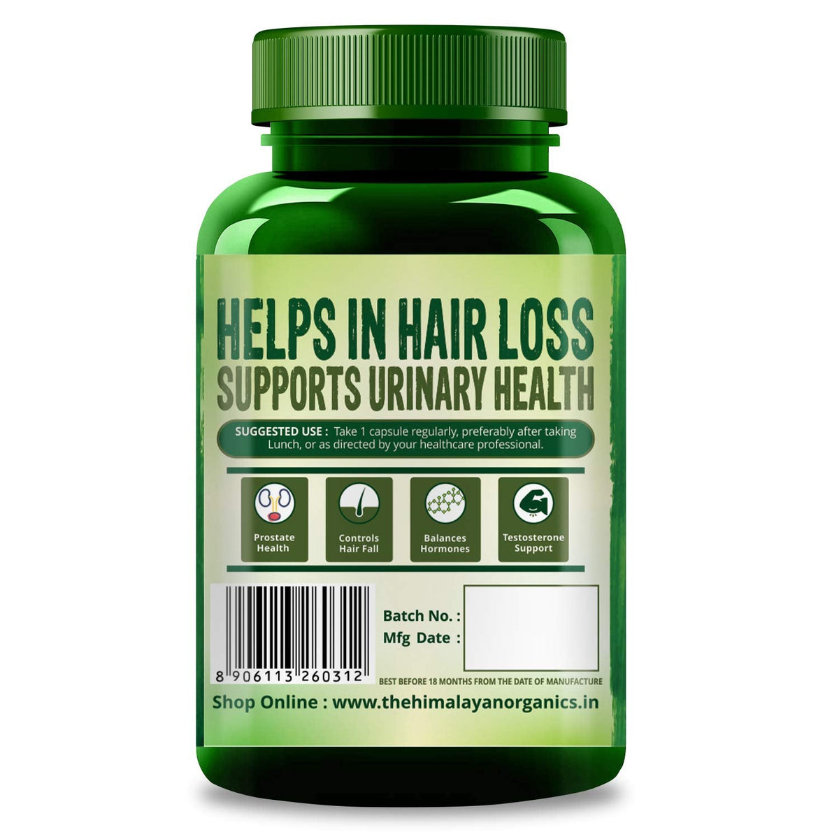 Himalayan Organics Saw Palmetto Tablets - Herbal & Ayurvedic, 800mg, 60 Tablets - Image 2
