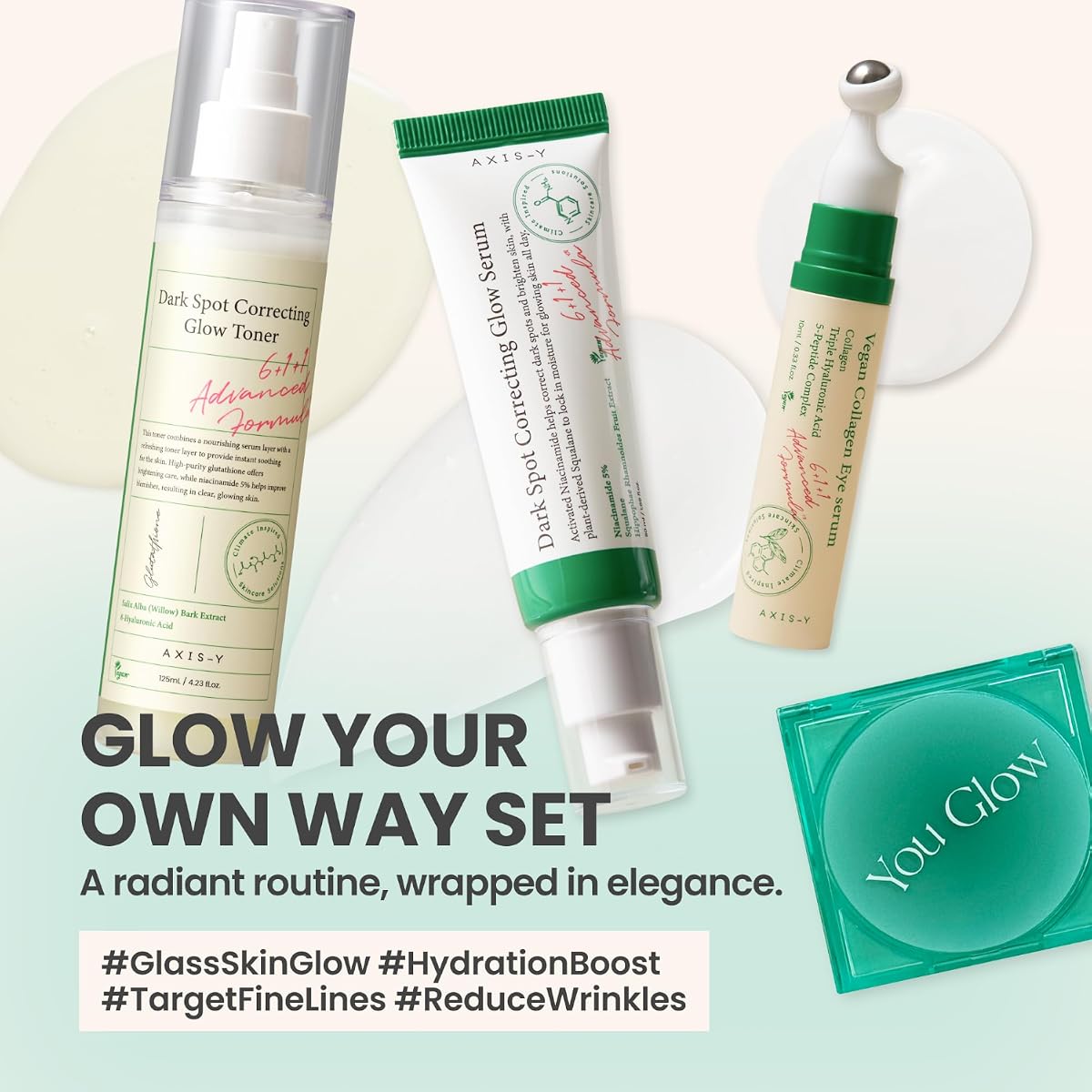AXIS-Y Glow Your Own Way Limited Edition Skincare Set with Vitamin C & Collagen, 4-piece - Image 2