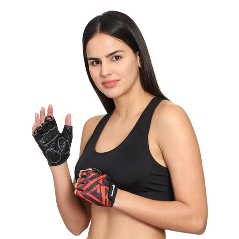 Burnlab Flex Gym Gloves for Men and Women - Ideal for Weightlifting, Cycling, Crossfit, Offers Good Grip and Soft Padding (Brown & Black Medium)