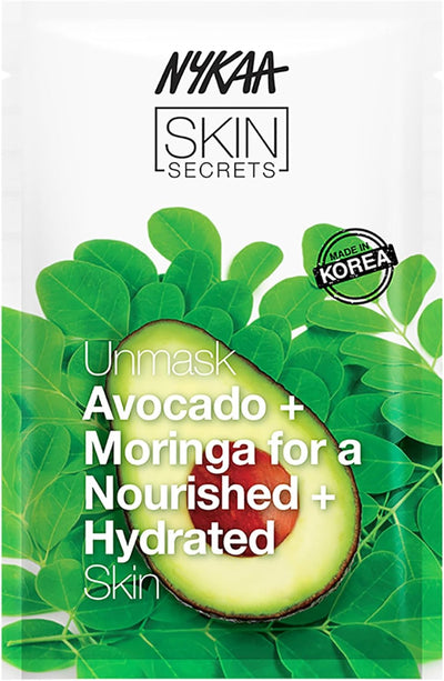 Nykaa Avocado + Moringa Sheet Mask - Hydrating & Revitalising - 1 Pack