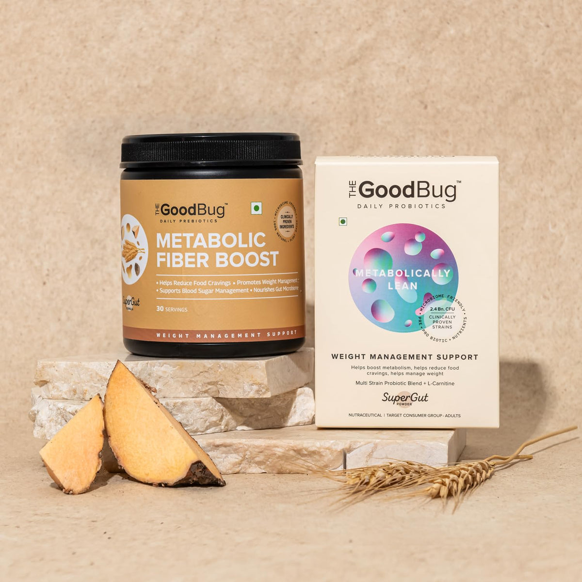 The Good Bug Metabolically Lean SuperGut Powder - Probiotics & Prebiotic Fibre Combo Pack, 30 Days