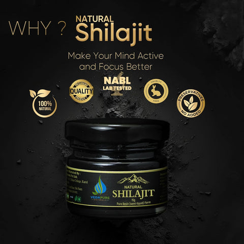 Vedapure Natural & Pure Shilajit/Shilajeet Resin for Men & Women ,15 Gram