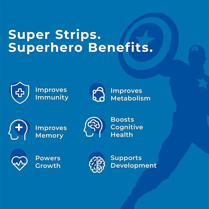 Wellbeing Nutrition Multivitamin for Kids - Captain America, 30 Oral Strips - Image 2