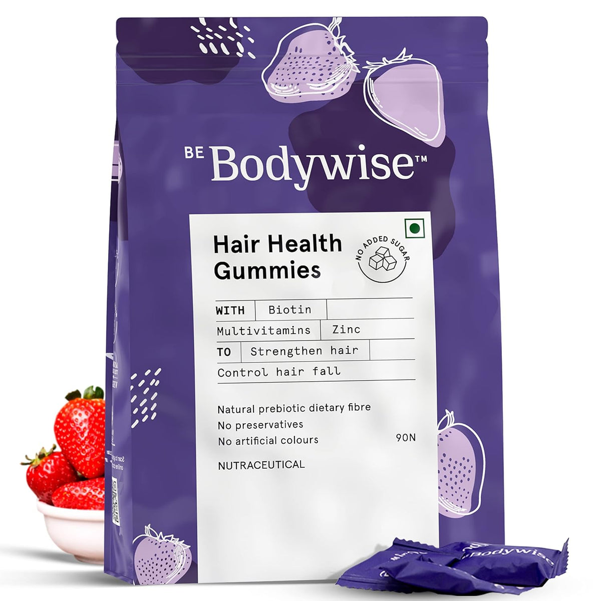 Be Bodywise Biotin Hair Gummies 90 Day Pack